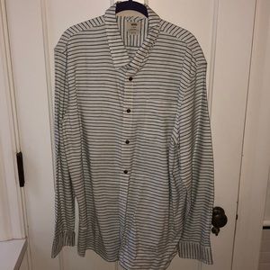 Blue and White Stripped Vans Casual Buttondown